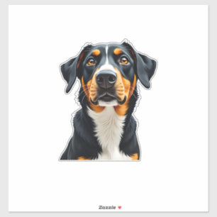 Vintage Colourful Dog Portrait Illustration Retro 
