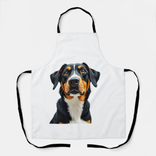 Vintage Colourful Dog Portrait Illustration Retro Apron