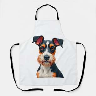 Vintage Colourful Dog Portrait Illustration Retro Apron