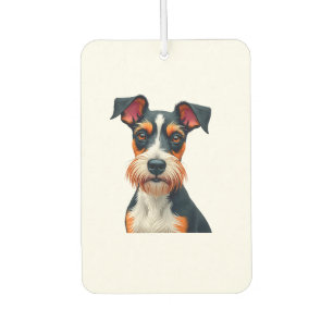 Vintage Colourful Dog Portrait Illustration Retro  Car Air Freshener