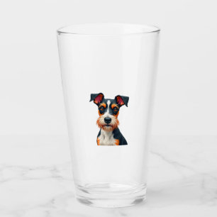Vintage Colourful Dog Portrait Illustration Retro  Glass