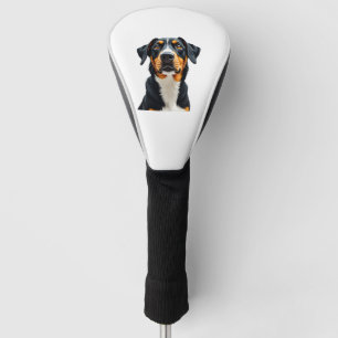 Vintage Colourful Dog Portrait Illustration Retro Golf Head Cover