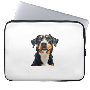 Vintage Colourful Dog Portrait Illustration Retro Laptop Sleeve
