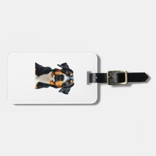 Vintage Colourful Dog Portrait Illustration Retro  Luggage Tag