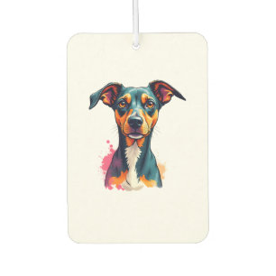 Vintage Colourful Dog Portrait Pop Art Illustratio Car Air Freshener