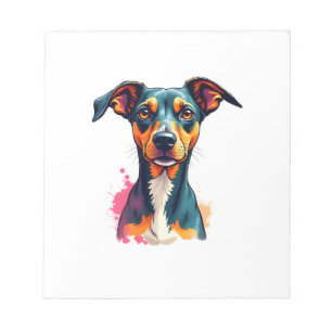Vintage Colourful Dog Portrait Pop Art Illustratio Notepad