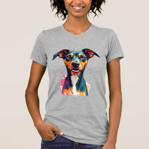 Vintage Colourful Dog Portrait Pop Art Illustratio T-Shirt