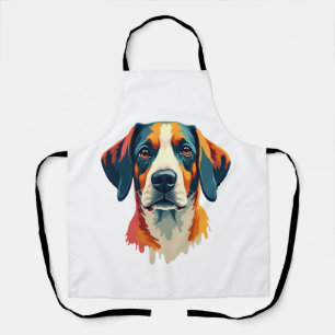 Vintage Colourful Dog Portrait Pop Art Style Pet I Apron