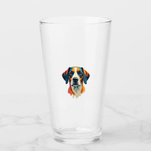 Vintage Colourful Dog Portrait Pop Art Style Pet I Glass