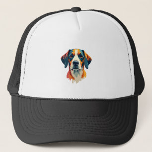 Vintage Colourful Dog Portrait Pop Art Style Pet I Trucker Hat