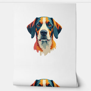 Vintage Colourful Dog Portrait Pop Art Style Pet I Wallpaper