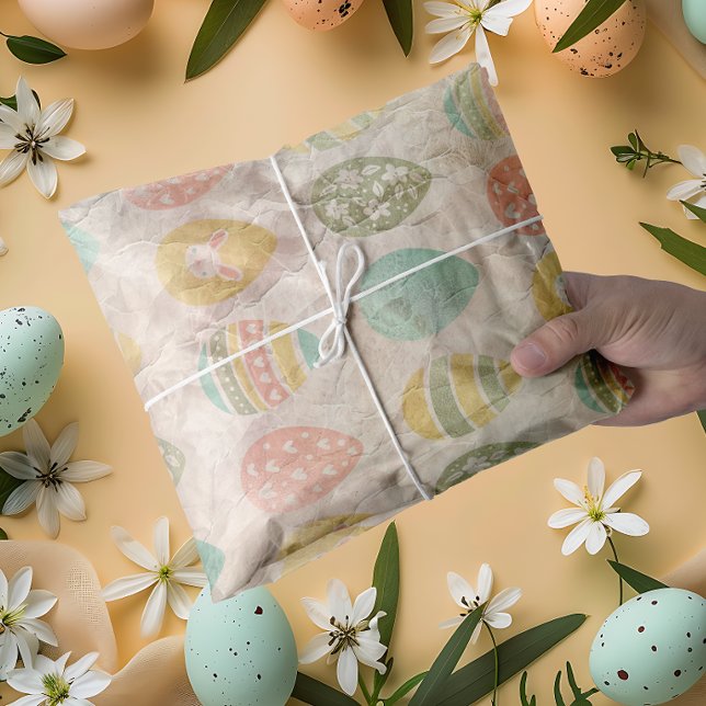 Vintage Colourful Easter eggs Tissue Paper (Vintage Colourful Easter eggs Tissue Paper)
