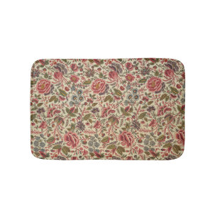 Vintage Colourful Floral Print Bath Mat