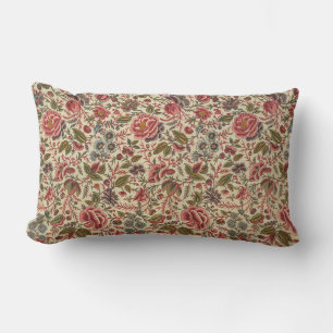 Vintage Colourful Floral Print Lumbar Cushion