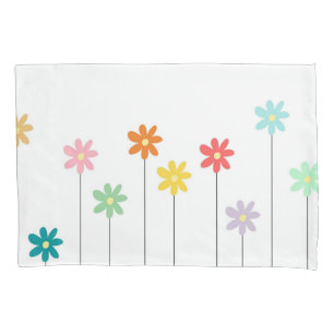 Vintage Colourful Flower Pillowcase