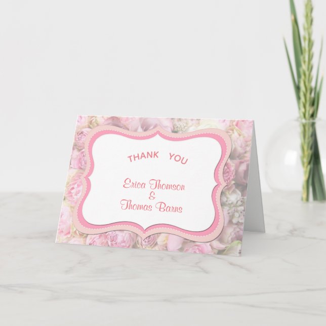 Vintage Colourful Flowers Thank You Card (Front)