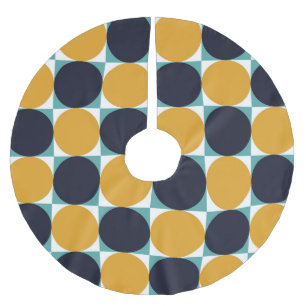 Vintage colourful geometry: circle pattern. brushed polyester tree skirt