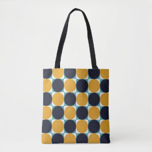 Vintage colourful geometry: circle pattern. tote bag