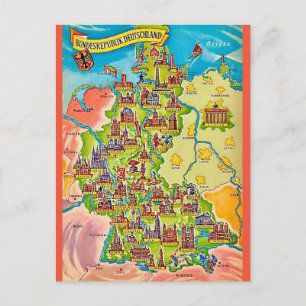 Vintage Colourful Germany Postcard