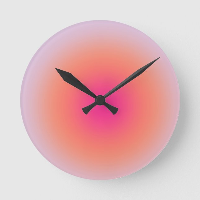 Vintage Colourful Gradient Round Clock (Front)