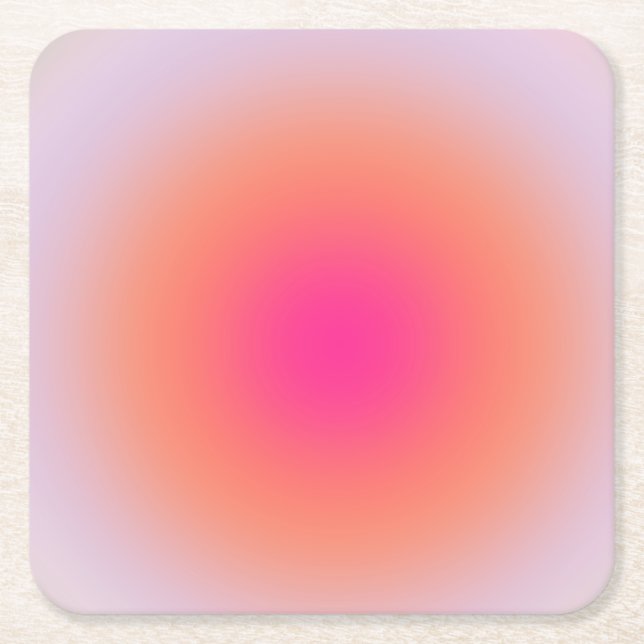 Vintage Colourful Gradient Square Paper Coaster (Front)