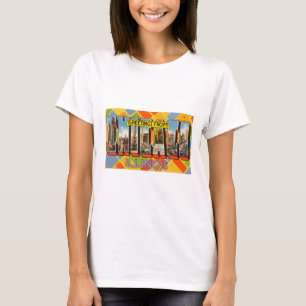 Vintage Colourful Greetings From Chicago Illinois T-Shirt