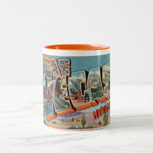 Vintage Colourful Greetings From Las Vegas Nevada Two-Tone Coffee Mug