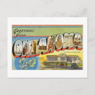 Vintage Colourful Greetings From Oklahoma Postcard
