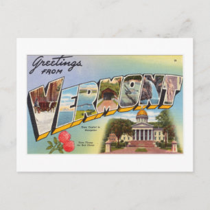 Vintage Colourful Greetings From Vermont Postcard