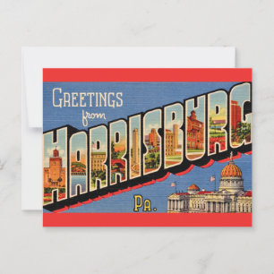 Vintage Colourful Harrisburg PA Postcard