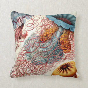 Vintage Colourful Jellyfish Cushion