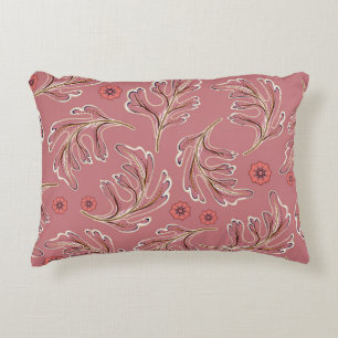 Vintage Colourful Leaves Seamless Pattern Decorative Cushion