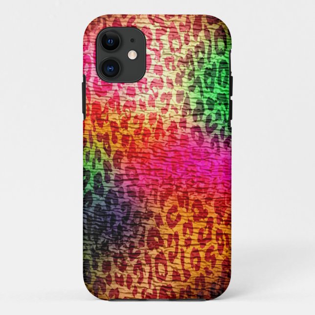 Vintage Colourful Leopard Print Case-Mate iPhone Case (Back)