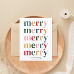 Vintage Colourful Merry Christmas Modern Minimalis Holiday Postcard<br><div class="desc">Introducing our Modern Scandinavian Merry Christmas Postcard, a versatile and stylish choice for families and businesses alike. This postcard effortlessly combines modern design with the cosy and inviting essence of Scandinavian hygge, making it the perfect way to spread holiday warmth to your loved ones or clients. The postcard features a...</div>