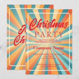 Vintage Colourful Merry Christmas party Invitation