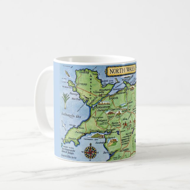 Vintage Colourful North Wales Mug (Front Left)