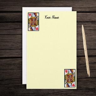 Vintage Colourful Ornate Queen of Hearts Stationery