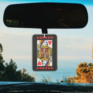 Vintage Colourful Ornate Queen With Hearts Car Air Freshener