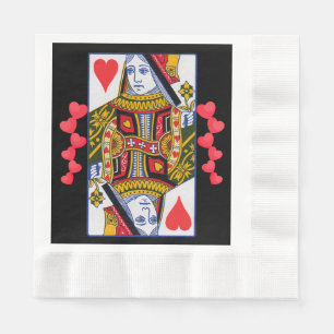 Vintage Colourful Ornate Queen With Hearts Napkin