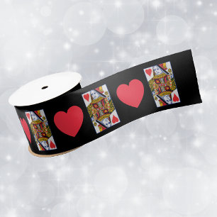 Vintage Colourful Ornate Queen With Hearts Satin Ribbon