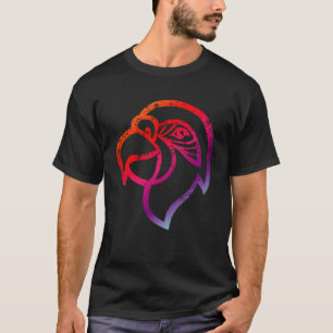 Vintage Colourful Parrots Face Parrot Cockatoo Bi T-Shirt