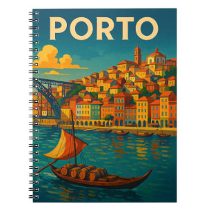 Vintage Colourful Porto Portugal Travel Notebook