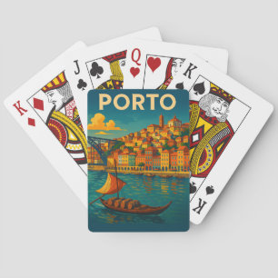 Vintage Colourful Porto Portugal Travel  Playing Cards