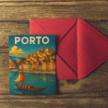 Vintage Colourful Porto Portugal Travel Postcard<br><div class="desc">This is a colourful vintage Porto Portugal postcard showing a panorama view over the portuguese city with its stunning architecture and buildings. Makes an amazing illustration and gift idea of this popular travel destination in Europe. You may customise this product. Purchase now as a great travel gift idea and souvenir...</div>