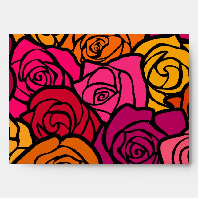 Vintage colourful roses Envelope (Front)