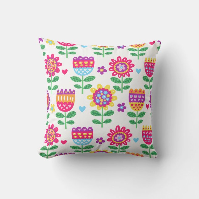 vintage colourful seamless pattern with cheerful f cushion (Front)