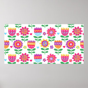 vintage colourful seamless pattern with cheerful f poster