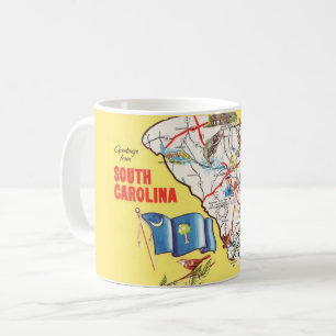 Vintage Colourful South Carolina Map Mug