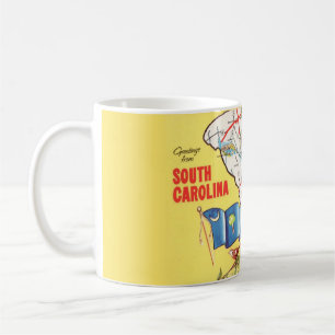 Vintage Colourful South Carolina Map Mug