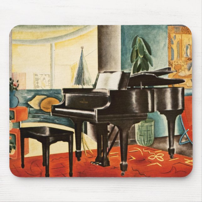 Vintage Colourful Steinway Piano Instrument Ad Art Mouse Mat (Front)